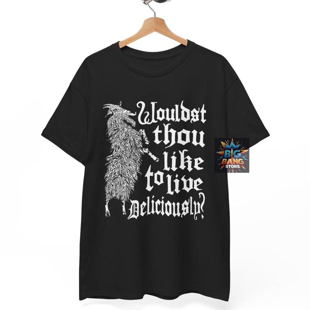 

Live Deliciously Black Phillip Tee shirt, Music Band Rock Punk Metal, Unisex tee 4XL