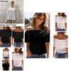 Womens Viscose Crochet Lace Trim Tshirt Business Casual Top For Office Wear And Casual Outfits