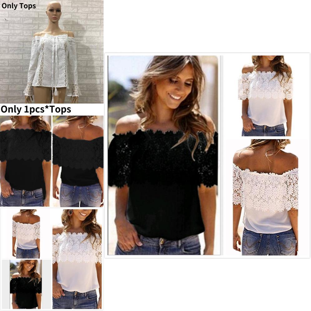 Womens Viscose Crochet Lace Trim Tshirt Business Casual Top For Office Wear And Casual Outfits