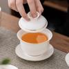 Gold Inlaid Jade White Porcelain Tea Set