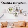 5Pcs Hexagonal Wall Storage Shelves Wall Floating Shelf Modern Different Sizes Storage Rack Decorative Space-Saving Home Decor