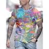 Herrmode 3D-tryckt T-shirt för män Rundhalsad Kortärmad Trendig Streetwear
