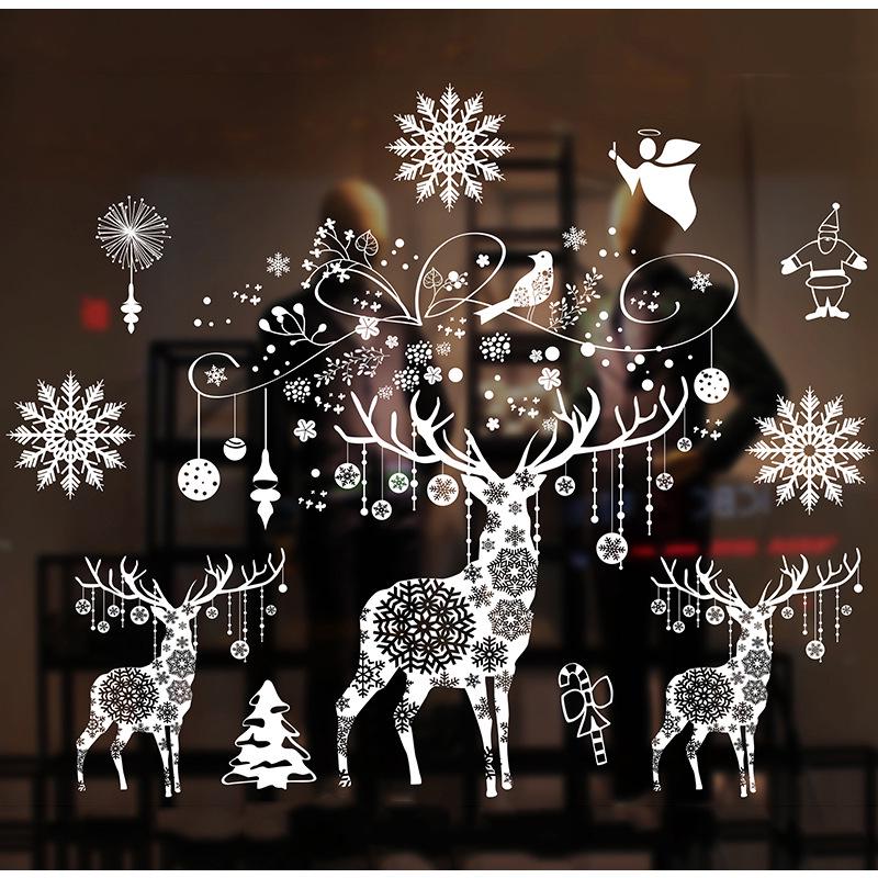 72x54CM White Christmas Static Cling Window Decal