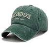 Unisex Distressed Embroidered Cotton Baseball Cap with Soft Brim for Sun Protection