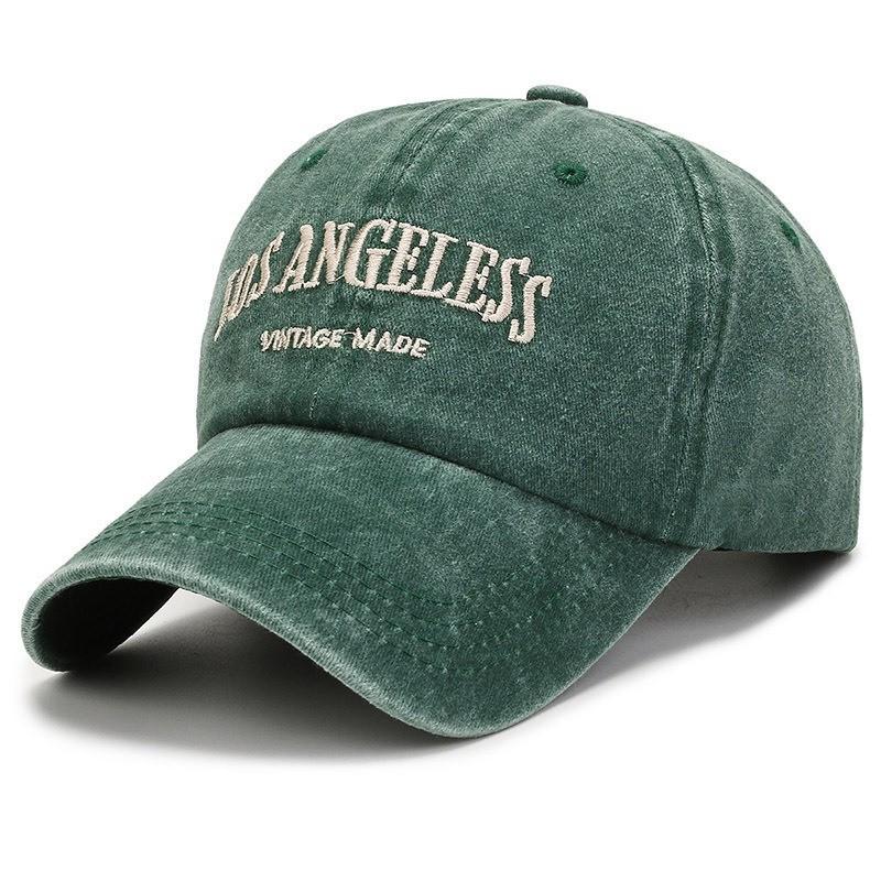 Unisex Distressed Embroidered Cotton Baseball Cap with Soft Brim for Sun Protection
