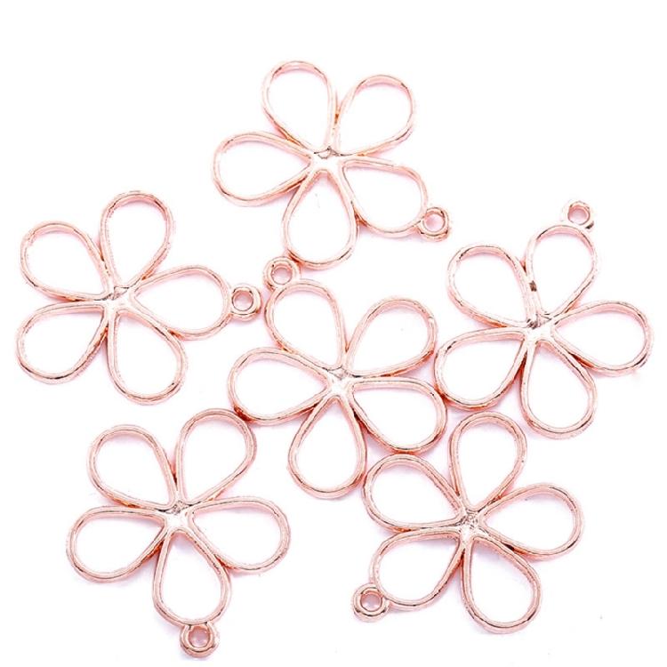 50 PCS Alloy Hollow Flower Charm Flower Pendant Hollow Flower for Jewelry Making