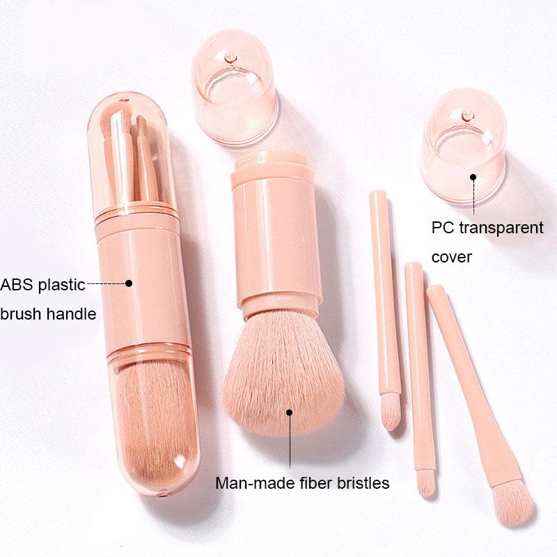 4 in 1 Makeup Brush Beauty Tool Mini Eye Brush Skin Tone Retractable Makeup Brush Portable Makeup Brush