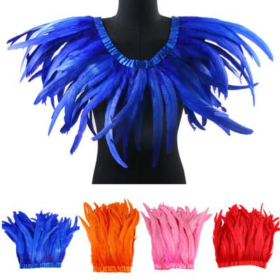 25-30CM Feather Shawl Shoulder Wrap Cape Soft Adjustable Retro Gothic Collar Cosplay Party Stage Performance Feather Skirt Dancer Costume