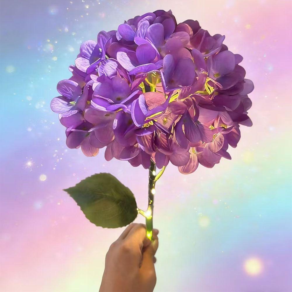 Realistic Solar Embroidered Flower Lamp Decorative Lighting Outdoor Hydrangea Light Patio Decor