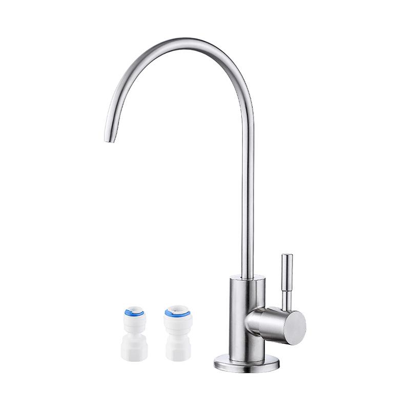 Stainless Steel 304 Kitchen Water Filter Faucet Brushed Nickel Finish Drinking Water Faucet (Black,Stainless Steel)