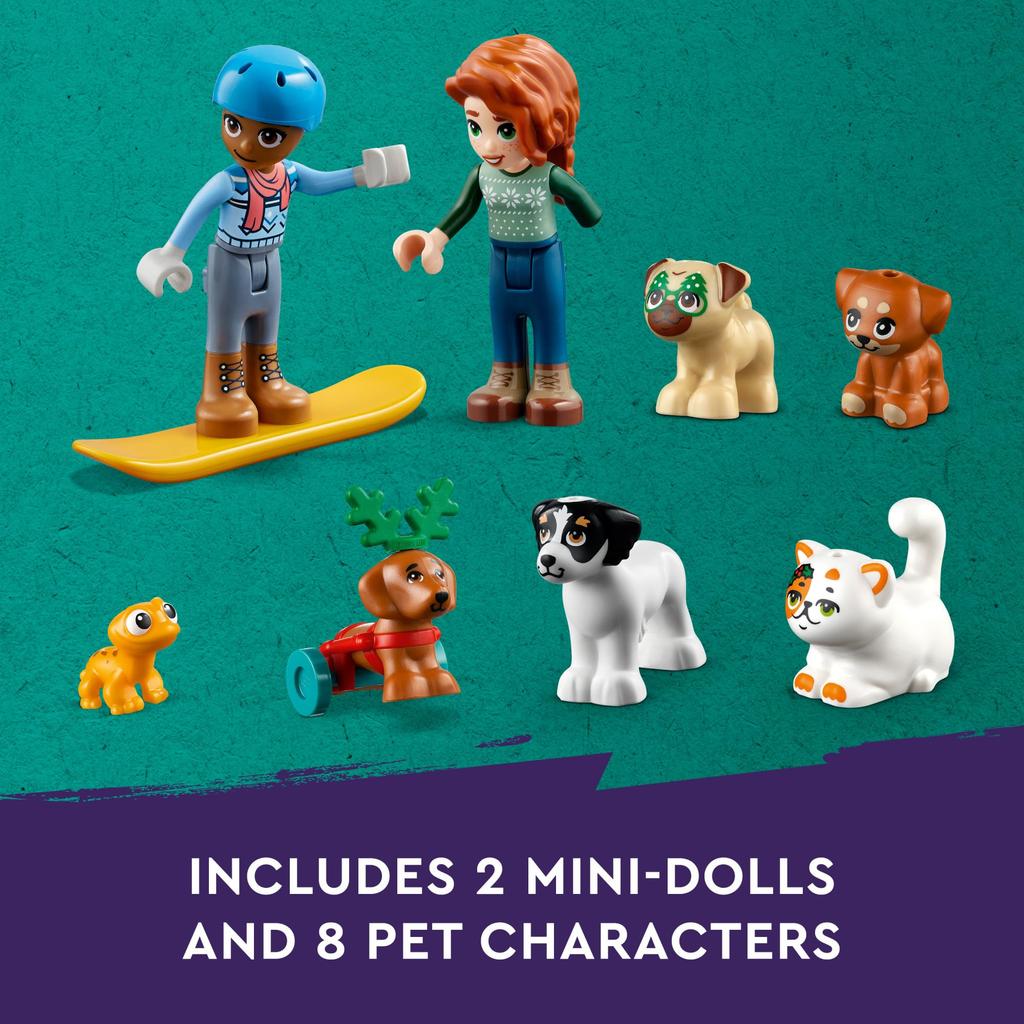 LEGO Friends 2023 Advent Calendar 41758 Christmas Holiday Countdown Playset with 24 Collectible Daily Surprises, 2 Mini-Dolls and 8 Pet Figures