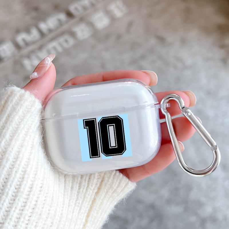 Soft Case for Apple Airpods 2 1 Earphone Cases With Hook Argentina Flag Soccer 10 For Airpod Pro 3 Pro2 Clear Protective Covers