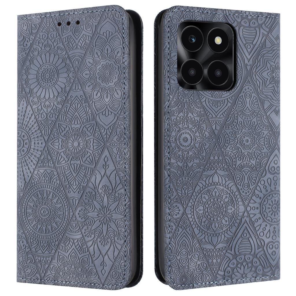 Wallet Case for Honor X6c 4G/X6b 4G/X6a 4G/X5b/X5b Plus Imprinted Flower Stand Leather Phone Cover