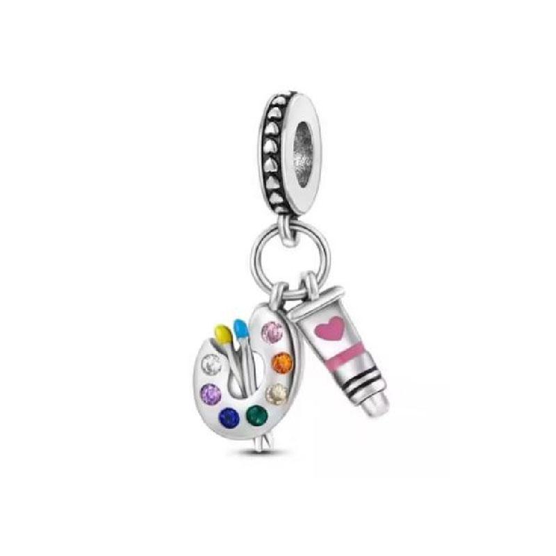 Europa Neuer Kupfer Auto Motor Charm Biene Stern Schlüssel Anhänger Perle Passend für Damen Original Armband Schmuck Für Geschenk