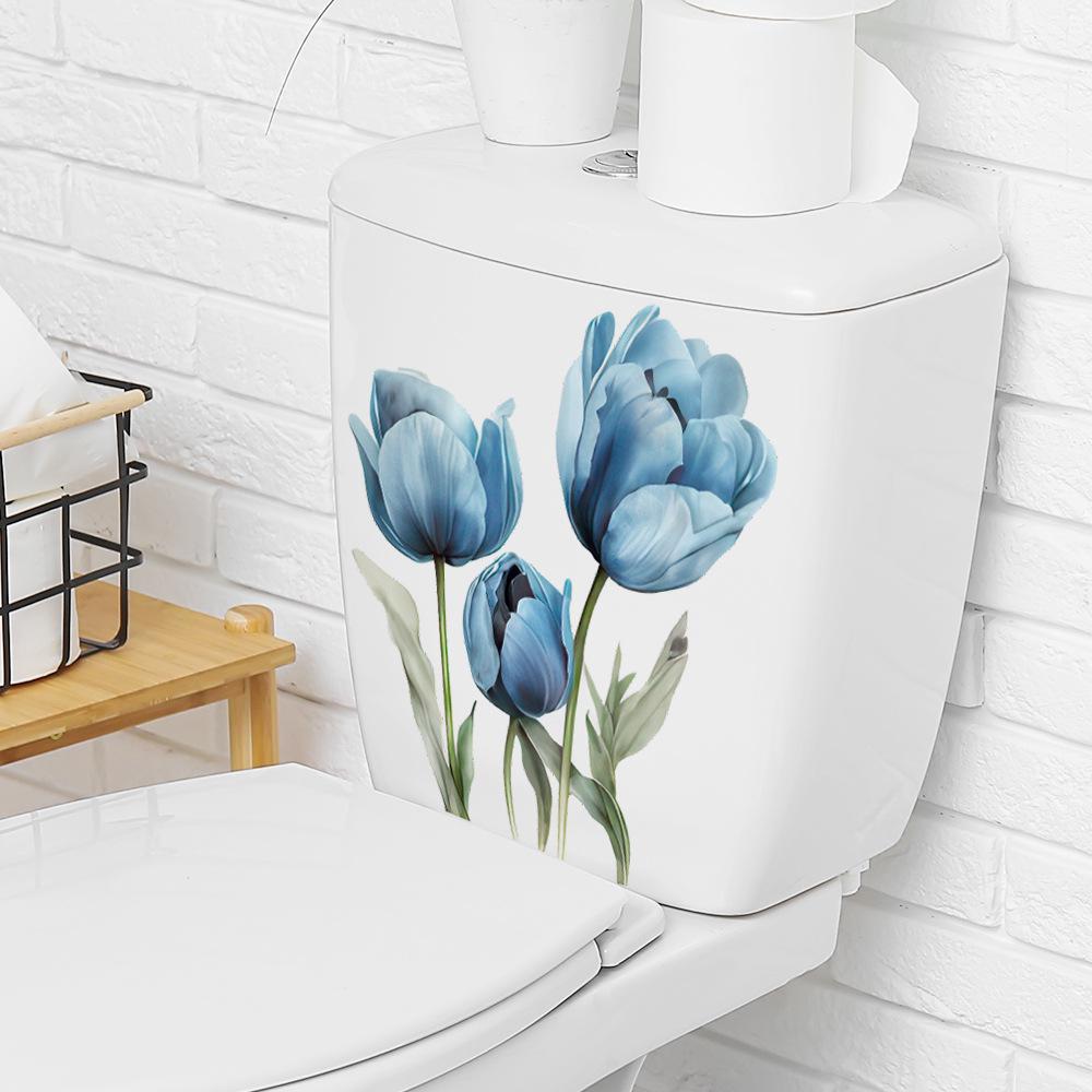 Waterproof Self-Adhesive Floral Toilet and Bathroom Wall Stickers