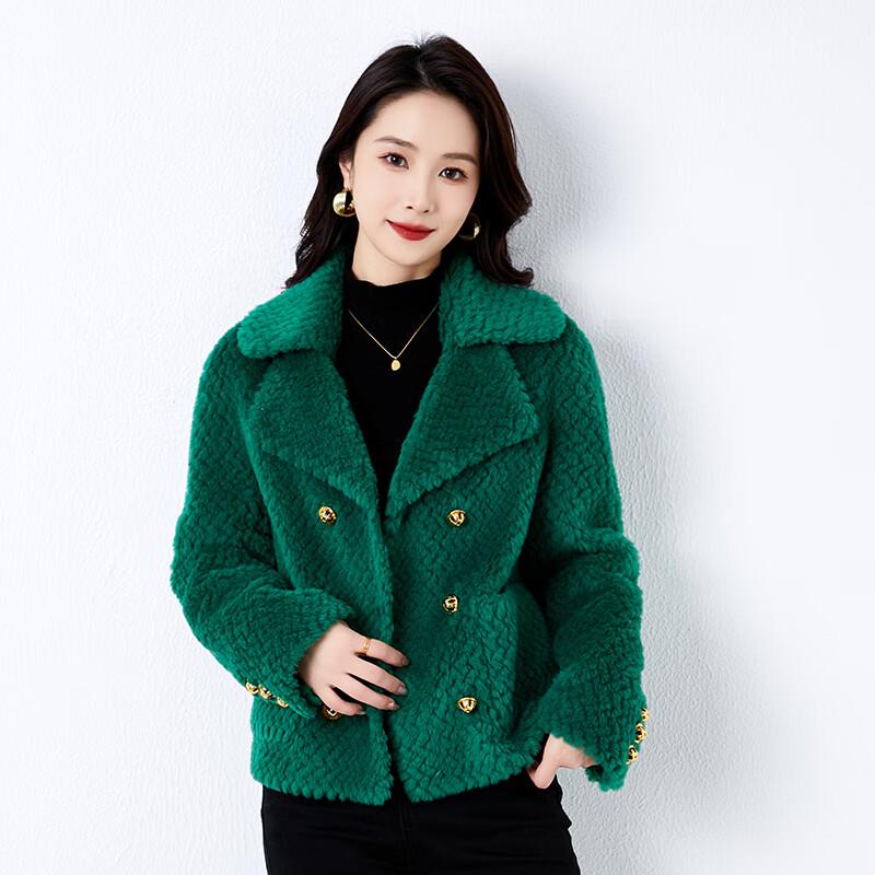 KAISER Women s Pure Wool Shearling Fish Scale Pattern Coat M