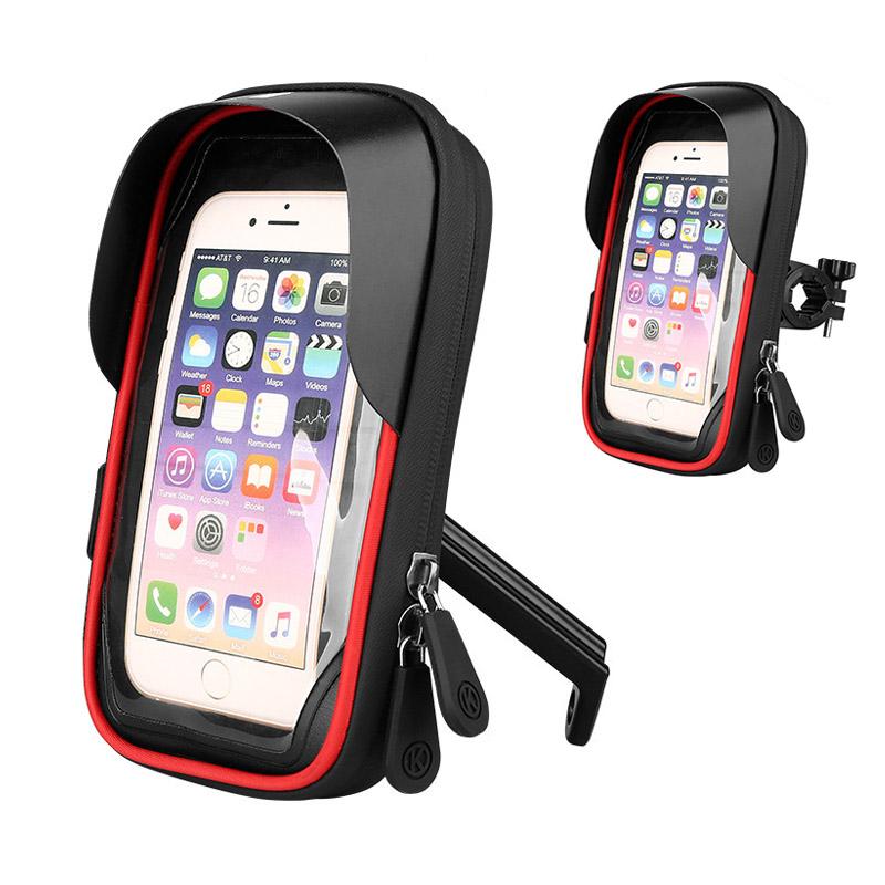 New Bike Mobile Phone Holder Support Handlebar Mount Bag for Samsung iPhone Universal Cell Phone Bracket Stand Bicycle Touch Screen Waterproof Cover