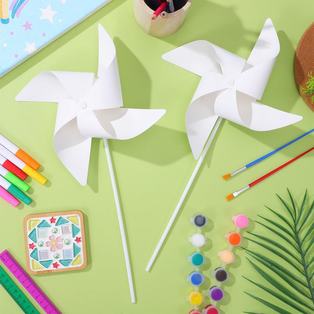 OUNONA Windmill Kit, Set of 12, DIY Coloring Book, Handmade Windmills, Educational Paper, 39x39x9 Inches, Promotes Children's Education and Creativity