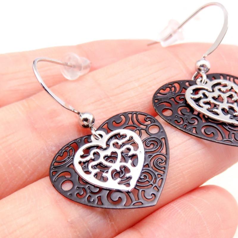 Sweet and Elegant Pendant  Peach Heart Niche Simple Ear Decoration