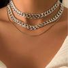 Simple Jewelry Flat Snake Chain Necklace - Stainless Steel Rope Layering Design Fashionable Accessory for Women Gift
