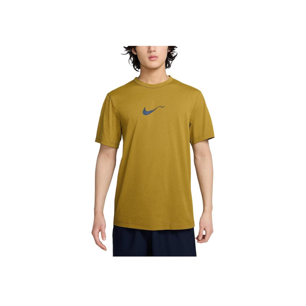 Nike Hiverse Round Neck Pullover Letter Print Quick-Dry Short Sleeve T-Shirt Men T-Shirts Desert-Moss Fur HV4882-399