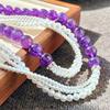 Vintage High-Quality Natural Amethyst Artificial High-Gloss Crystal Pearl Multi-Layer Design Necklace