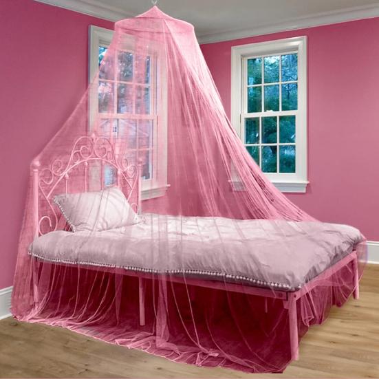 Single Door Mosquito Net Bed Canopy Solid Color Design Good Breathability Easy Installation