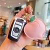 Keychain Pendant Peach-Shaped Card Holder Faux Leather Access Card Case Simulated Fruit Keychain Decorative Valentine Day Accessory