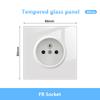 White LED Indicator Light Switch Panel Glass Piano Key Self-reset Wall Switch socket,UK FR EU Universal USB Electrical Outlet