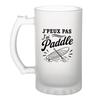 Chope À Bière - PLANETEE - J’peux Pas J’ai Paddle (minimaliste) - Verre Trempé Givré 470 Ml - Imprimée En Bretagne