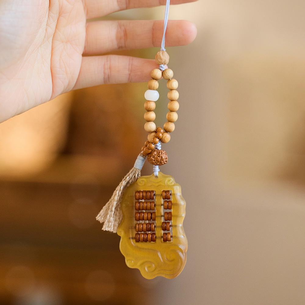 Thuja Sheep Horn Abacus Keychain & Phone Lanyard for Men, Women, and Bags