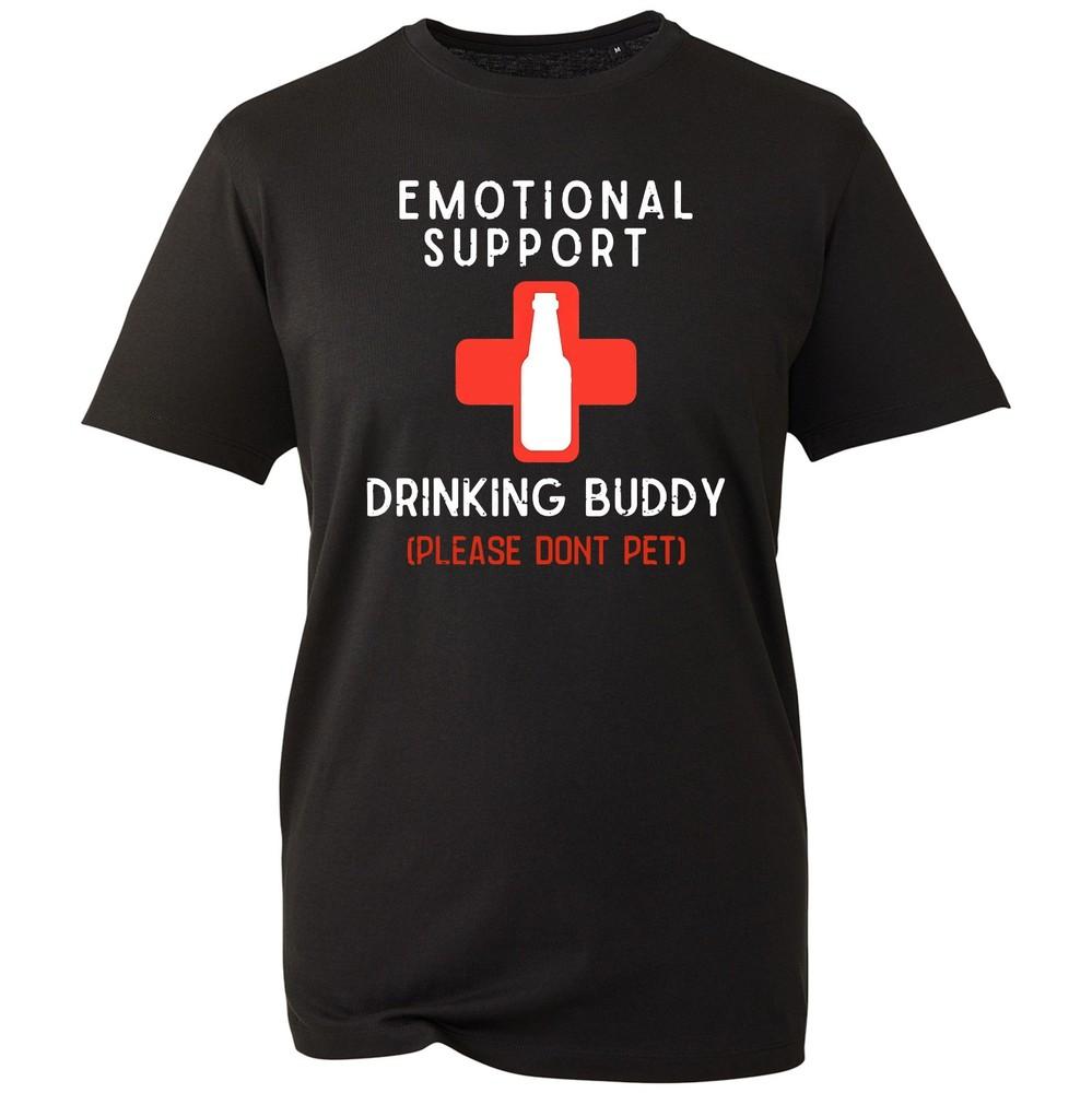 Emotional Support Drinking Buddy Tshirt Please Dont Pet Humor Drink Joke Tee