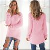 Herbst Winter Damen Warmer Pullover Einfarbig Langarmpullover Rundhals Locker Baumwolle Gestrickter Pullover Langer Pullover Lässige Oversize Bluse Damen