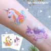 Cartoon Unicorn, Mermaid, Pirate, and Dinosaur Space Water Transfer Tattoo Stickers