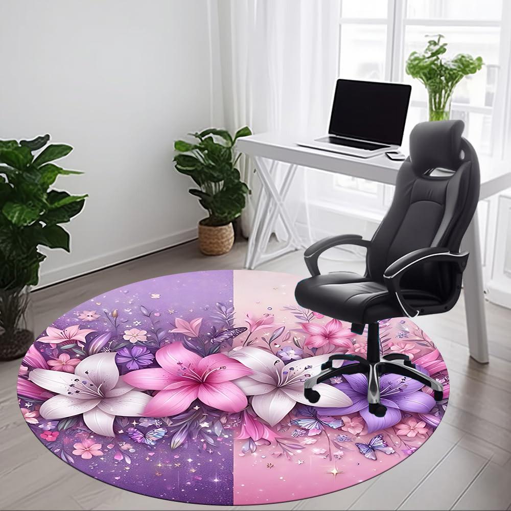 1pc Floral Fantasy Chair Carpet for Office Non-Slip, Rug for Office, Room, Good Gift for Family or Friends, Yy251226155