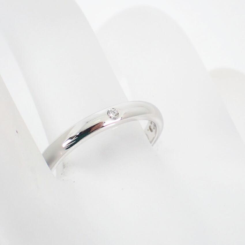 [Gebraucht] TIFFANY PT950 Stapelring Diamantring / Größe 15 / j50-12