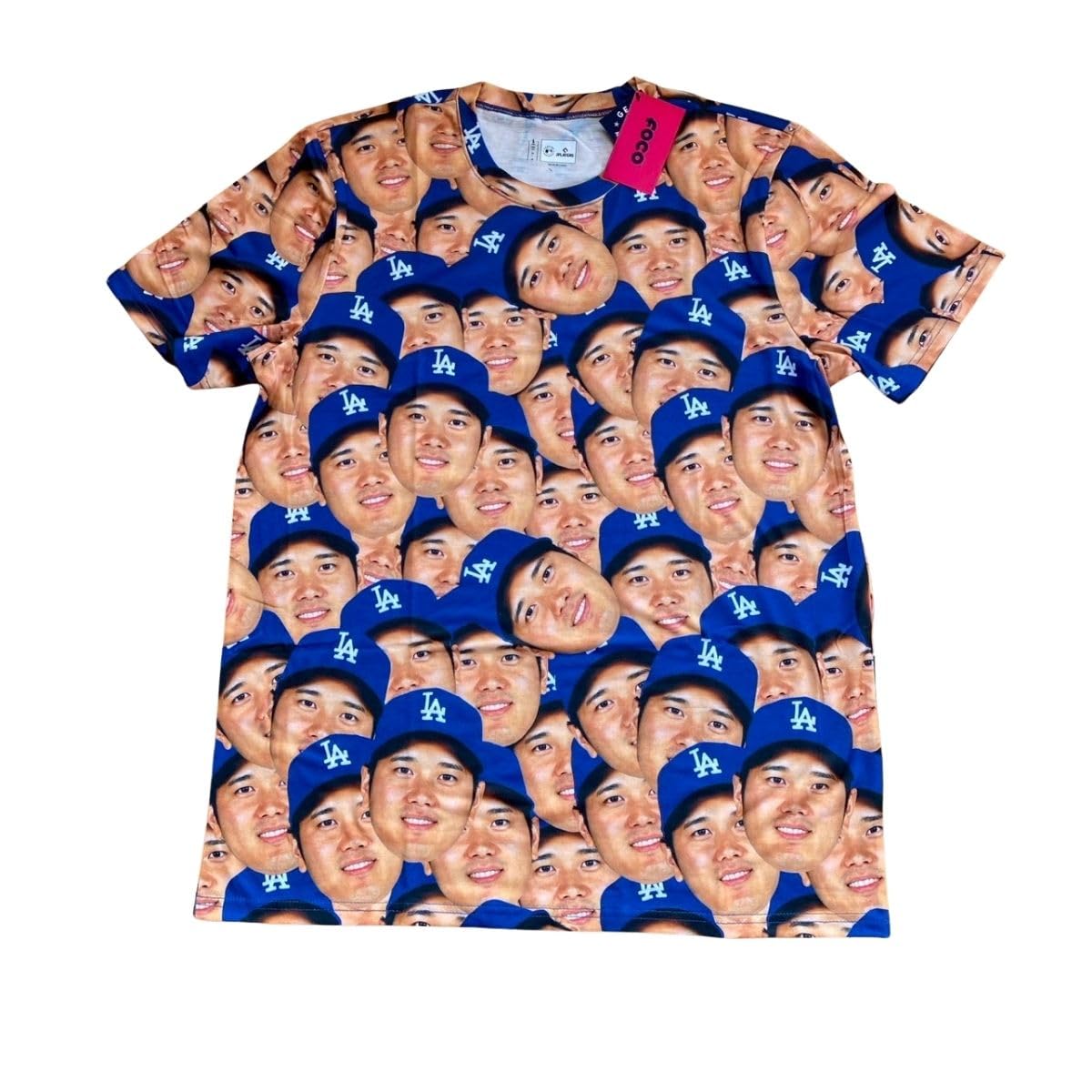 

Shohei Ohtani Size Dodgers Shohei Ohtani [FOCO] [MLB Official] Face T-Shirt, L, Blue, Merchandise, белый