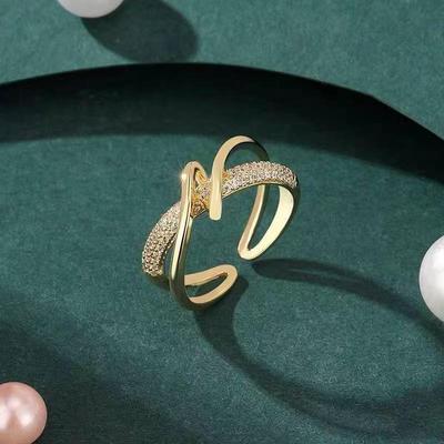 Geometric Cross-Wrapped Cold Style Women's Ring