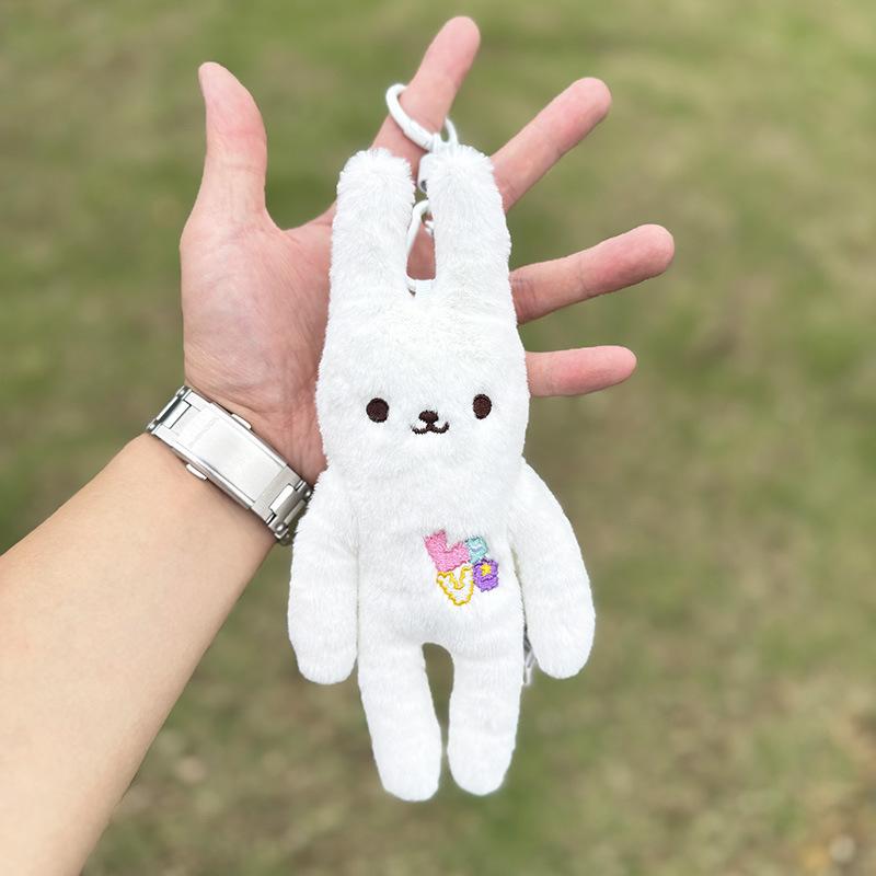 Cute Pear Blossom Rabbit Plush Keychain Adorable Stuffed Animal Pendant Best Friend Gift 20*10cm45g