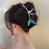 New Niche Design Metal Clip Large Deep Sea Blue Fishtail Clip Back Head Pearl Temperament Shark Clip