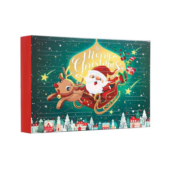 Christmas Sock Advent Calendar for Kids 24-Day Countdown Holiday Decoration Cotton Stocking Stuffers for Children's Rooms Parties