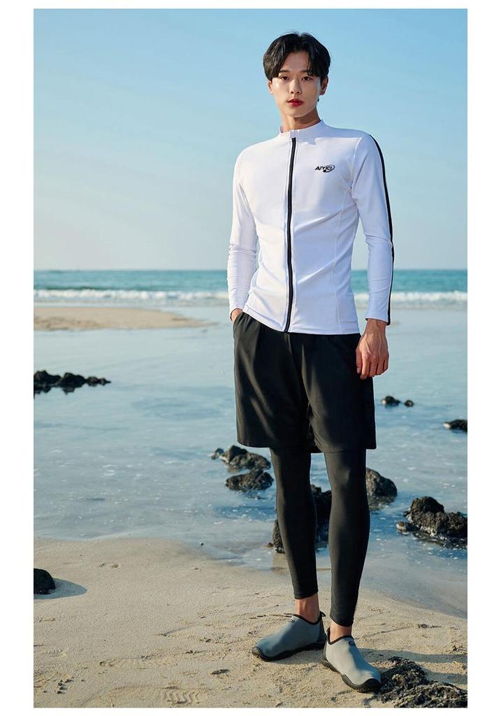Unisex Jellyfish-Proof Diving Jacket: Sun-Protective, Quick-Dry, Chest-Padded, Long Sleeve Swimsuit for Couples.