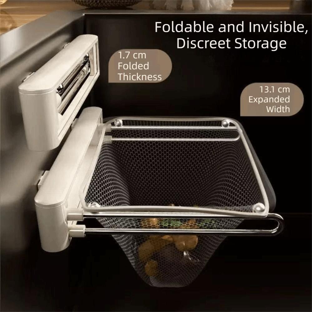 Foldable Kitchen Sink Filter Rack Strong Load-Bearing Mesh Filter Bag Corner Sink Strainer Self-adhesive Non-slip