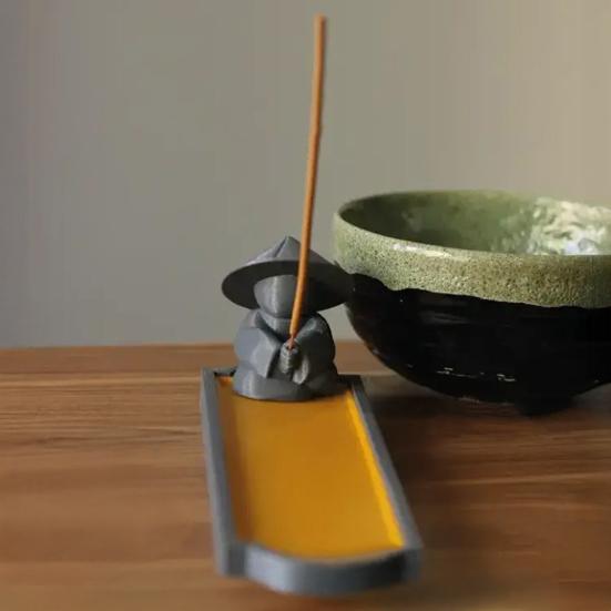 Fisherman Incense Stick Holder 3D Printed Plastic Fisherman Incense Burner Stand Home Office Desktop Decoration Ornament