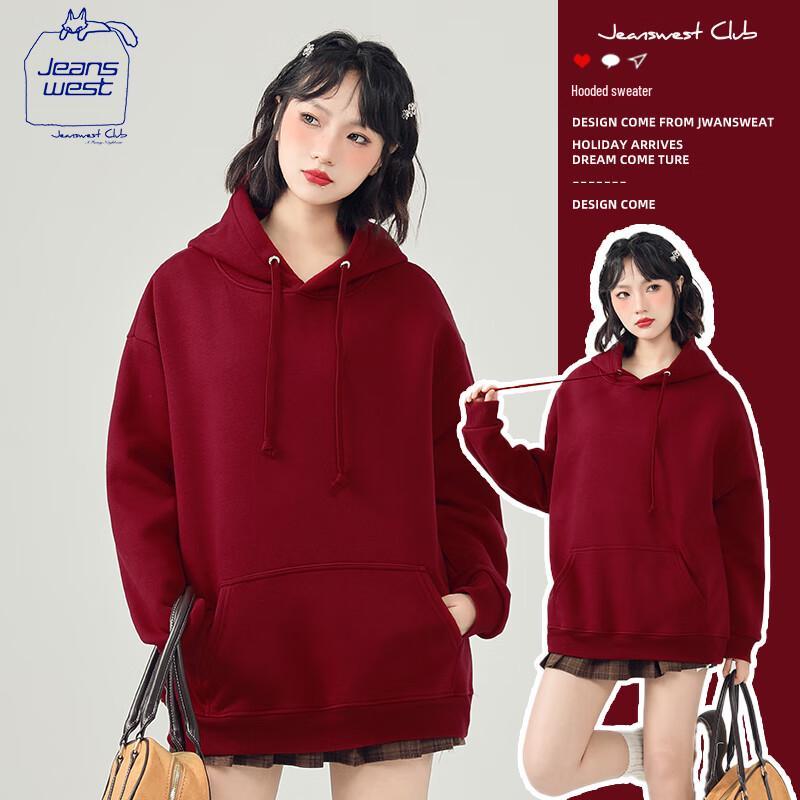 JEANSWEST CLUB Women's Fleece Lined Hooded Sweatshirt