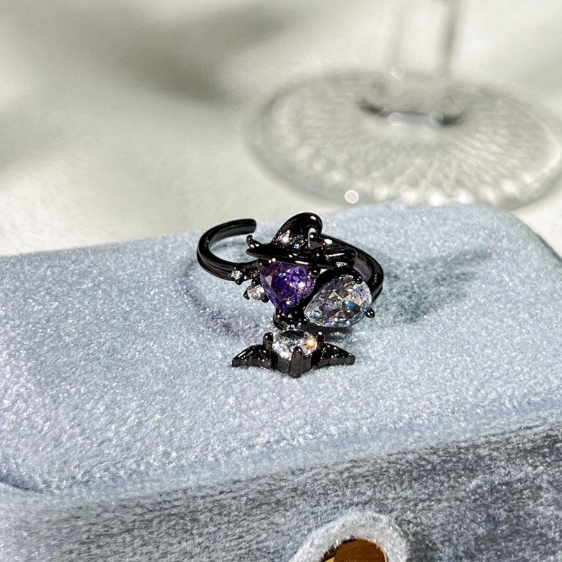 Halloween Themed Dark Vibe Ghost Spider Personality Ring Genderless Punk Niche Trendy Cool Ring