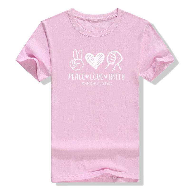 Peace Love Unity Orange Anti Bullying Unity Day Kids TShirt Sayings Quote Graphic Tee Tops Cotton Aesthetic Clothes Gift Idea S