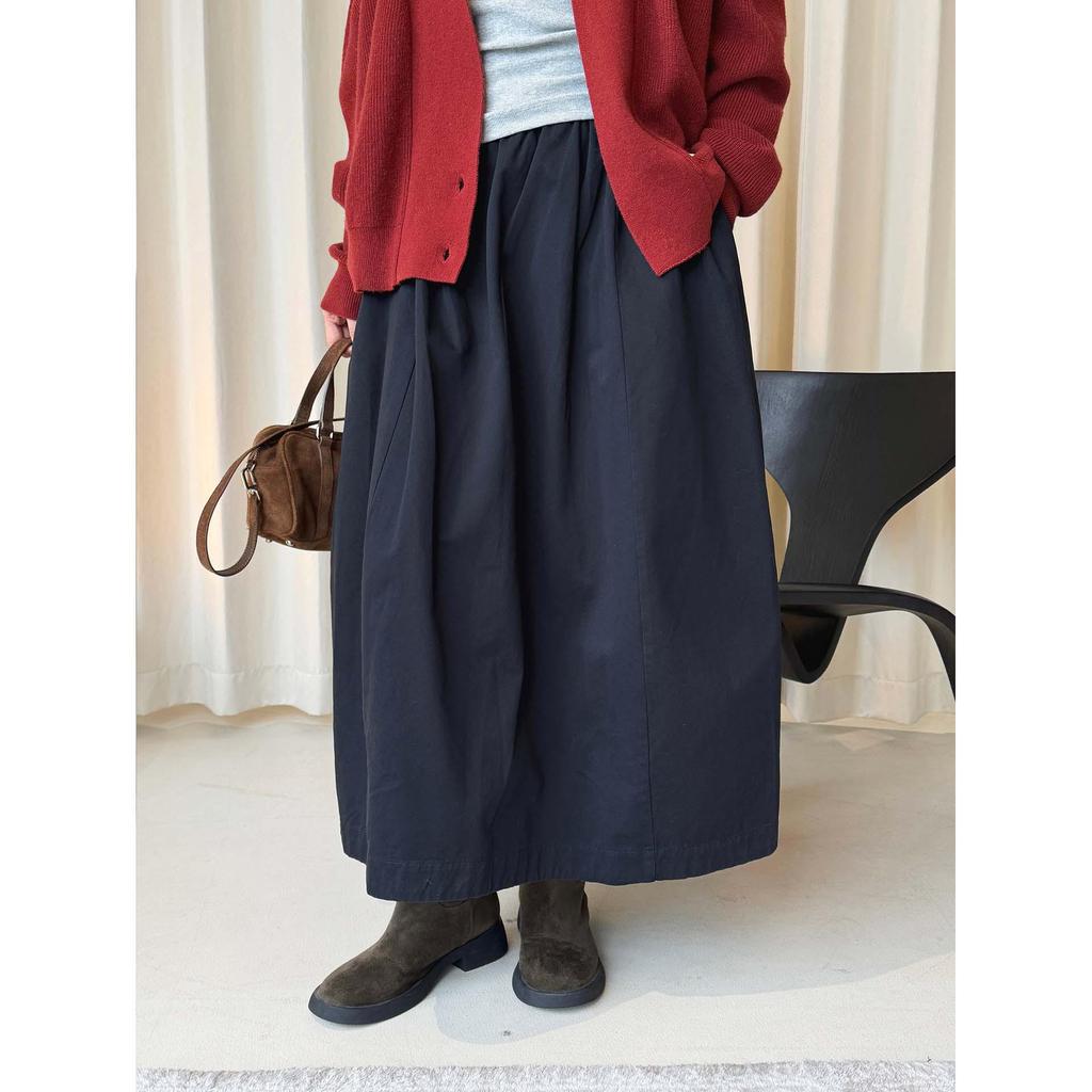 Louvre Korean Style High Waist Buttoned Elastic 3D Slimming Long Skirt - Women's Casual Spring Collection