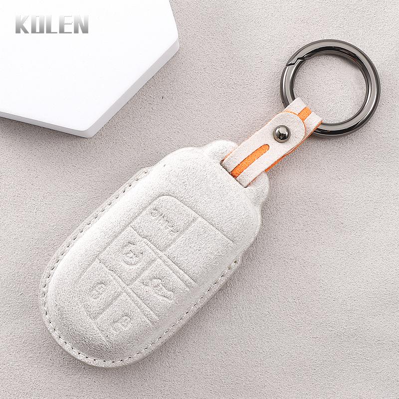 Leather Car Key Case Cover Shell Fob For Jeep Renegade Compass Grand Cherokee For Chrysler 300C Wrangler Dodge Ram 1500 Journey