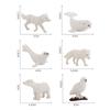Simulated Arctic Bear White Fox Seal Whale Polar Animals Model Ornament Set